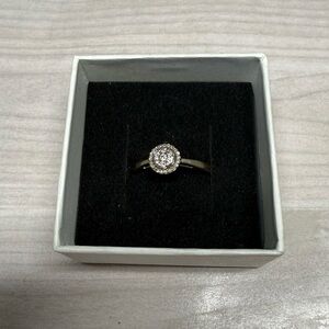 10k Solid Gold Solitaire Ring with Diamonds